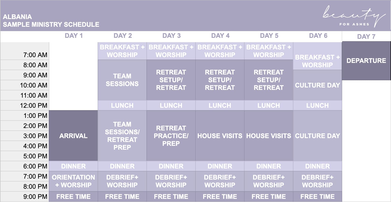 Alaska Schedule