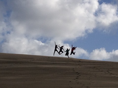 sand dunes. miles of mountains made up of sand.